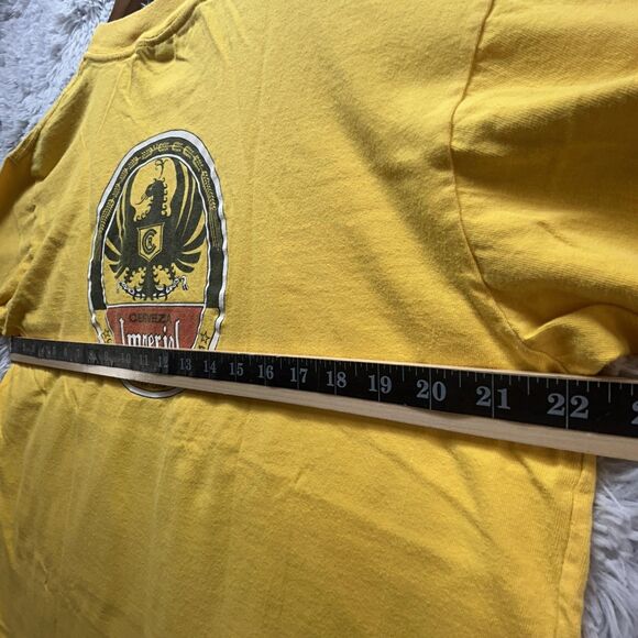 Y2K Boxy Cerveza Imperial Shirt Mens Large Yellow Costa Rica Beer Graphic Logo - Picture 6 of 8